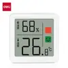 Medidor Digital de Temperatura y Humedad Deli Le523 Reloj de Alta Precisión para Interiores del Hogar Termómetro de Pared para Temperatura y Humedad