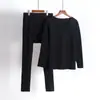 Conjunto de ropa interior térmica de terciopelo alemán para hombre, sin costuras, acolchado de terciopelo, para otoño e invierno, capa base, ropa interior, talla grande, corte ajustado, pantalones de otoño