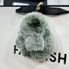 Colgante de piel de conejo Rex coreano, bonito colgante de muñeca, bolso de conejo, llavero de coche