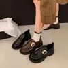Mocasines de plataforma alta para mujer, nuevo estilo de verano, zapatos Mary Jane estilo británico, zapatos de cuero retro pequeños, zapatos JK