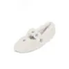 Sapatos Mary Jane de pelo sintético feminino sapatos baixos de strass sapatos de um só tom inverno novo bico redondo forro de veludo sapatos de pelo de um só tom sapatos slip-on de um só tom