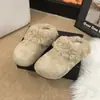 Zapatos Birkenstock de Felpa con Suela Gruesa Estilo Retro para Mujer 2026 Nuevo Otoño/Invierno Slip-On Cálidos para Exteriores Pantuflas de Algodón con Piel