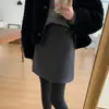 Falda corta versátil de lana engrosada estilo coreano para mujer, nuevo estilo otoño e invierno, buen ajuste, falda de línea A