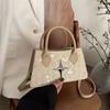 Bolsa Casual Tendência Tecida em Palha 2026 Novo Estilo Japonês Fresca Floral Tecida de Mão Bolsa de Ombro Transversal