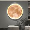 Entrada Entrada Pintura Decorativa Luz LED Lua Redonda Moderna Simples Pintura Suspensa Corredor Luz de Passagem Mural de Porcelana de Cristal de Luxo