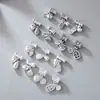 Colgante Duro de Plata Pura 999 Estilo Chino 3D con Diseños de Caquis, Cacahuates, Paz y Flores de Loto, con Agujeros Grandes