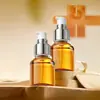 Botella transparente de 30 ml con dispensador para loción, botella de vidrio de fondo grueso para sérum, botella dispensadora de aceites esenciales para productos de cuidado de la piel