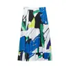 Para Comércio Exterior Transfronteiriço Europeu e Americano Roupas Femininas Aliexpress Mais Vendidas Moda de Verão Versátil Estampada Plissada Midi Saia