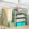 Organizador de archivos de escritorio, estante de almacenamiento para escritorio de oficina, caja de almacenamiento para carpetas, portadocumentos, estantería de documentos multicapa
