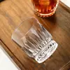 Copa de Cóctel Retro de Vidrio, Vaso Rayado para Jugos, Vaso de Agua, Vaso para Bebidas de Alto Valor Estético, Vaso para Café Americano con Hielo