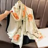 Bufanda de Seda Nueva de Verano con Protección Solar Estilo Coreano de Moda Nueva Sección de Seda Bufanda Larga de Primavera y Otoño Chal de Gran Tamaño con Aire Acondicionado Doble Propósito