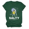 Estación Independiente de Ebay Europea y Americana Ropa Casual y Cómoda para Mujer Salada Todo Allí Sabores Camiseta de Manga Corta con Cuello Redondo