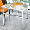Mesa de jantar quadrada, espessa, portátil, adequada para barracas de rua, churrasco, escrivaninha, bancada de trabalho, mesa dobrável de aço inoxidável