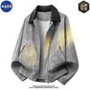 Chaqueta de pana de diseño de alta calidad marca NASA para hombre, moda casual versátil de otoño, abrigo de alta gama