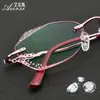 Gafas de Borde Cortado Diamante para Mujer con Pedrería, Lentes Graduados, Armazones Listos sin Marco, Armazones para Gafas de Mujer