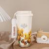 Taza de café de lirio de los valles taza de acero inoxidable 316 doble pared con aislamiento al vacío taza de alto valor cromático para mujer doble uso con popote portátil taza para agua