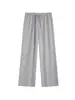 Calça Maternity de Cintura Alta com Renda para Primavera e Outono, Calça Reta Solta e Fluida para Casa e Visitas ao Hospital, Calça Longa Plus Size
