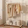 Perchero de pie de un solo poste dormitorio hogar perchero de doble poste perchero colgante móvil interior ropa balcón perchero