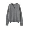 Suéter de Cashmere Espesso com Sete Fios e Gola Tesoura para Mulheres, Suéter Pulôver, Novo Design Jacquard Pesado Estilo Francês para Outono e Inverno