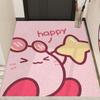 Felpudo Rosa de Entrada de Kirby, Felpudo de Bucle de Seda Cortable Personalizable, Alfombra Resistente al Desgaste, Felpudo de Kirby