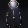 Cadena de pecho con forma de corazón transfronteriza de Amazon, cadena de bikini con diamantes brillantes y estilo club nocturno, cadena corporal femenina 06