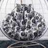Cojín Grueso para Cesta Colgante, Cojín para Silla Colgante Tipo Nido de Pájaro de Ratán, Cojín Individual para Silla Colgante, Cojín Redondo para Mecedora Extraíble y Lavable