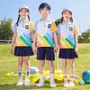 Uniformes de escola primária, uniformes de classe para primavera, outono e verão, roupas esportivas, uniformes de jardim de infância, trajes para apresentações do Dia das Crianças, conjuntos de formatura para a última série.