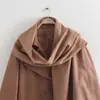Comércio Exterior Europeu e Americano Transfronteiriço Roupas Femininas Aliexpress Popular Outono e Inverno Novo Gola Cachecol Casaco de Lã Estendido