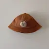 Chapéu de Pescador Bebê Estilo Japonês Primavera e Outono Casual Letra Estilista Chapéu de Sol para Meninos e Meninas Bebê Chapéu de Bacia Versátil Tendência