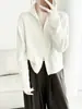 Nuevo suéter de moda otoño e invierno 100% lana para mujer, cárdigan de punto grueso con cuello alto y doble cremallera, abrigo corto cálido