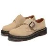 Zapatos Bajos de Gamuza 1461 Pequeños de Cuero para Mujer, Botines Cortos de Cuero Genuino Estilo Británico con Hebilla, Punta Redonda, Zapatos Casuales de Trabajo para Hombres y Mujeres, Parejas
