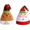 CY decoração de festa de Natal transfronteiriça nova desenho animado chapéu de Natal escovado feriado de Natal criativo chapéu de Natal com estampagem a quente