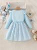 Comercio Exterior Vestidos Personalizados para Niñas Moda Primavera y Otoño 2026 Elegante Vestido de Princesa Vestido de Malla de Copo de Nieve para Niños