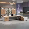 Mesa de Escritório e Cadeira para Chefe Combinação Moderna Simples Mesa Executiva Presidente Gerente Supervisor Mobiliário de Escritório de Alto Padrão