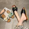 2025 Estilo Coreano Celebridad de Internet Nuevas Sandalias de Encaje con Lazo de Verano Casual para Exterior Zapatos de Playa de Moda Zapatillas de Mujer