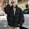 Jaqueta acolchoada de algodão estilo americano transfronteiriça para homens, nova coleção de inverno, design unissex, casaco de algodão liso, vestuário externo masculino