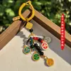 Llavero de Esmalte para Coche de los Cinco Dioses de la Riqueza Estilo Tíbet, Pulsera con Colgante Tejido de Cobre de Bestia Devoradora de Oro, Adorno Étnico para Coche