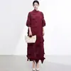 Exportar vestido largo de talla grande, corte holgado, para mujer, con un toque de alta gama, que disimula las imperfecciones del cuerpo, elegante y versátil, elegante vestido Issey Miyake