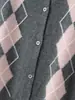 Nuevo Cárdigan sin Mangas de Punto de Cachemir a Cuadros de Canalé con Cuello Redondo para Mujer Otoño/Invierno 2026 Versátil y Cálido