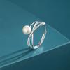 Anillo multicapa Plata Perla para Mujer Ins Trendy Diseño Nicho Dedo Índice Moda Colorido Joyería Oro y Plata Estilo Frío Alta Gama