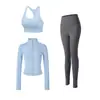 Traje de running y fitness para mujer con cuello alto, cremallera, corte ajustado, cintura alta, pantalón de dos piezas falso, transpirable, ropa profesional para Pilates y yoga