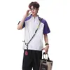 Camiseta de manga corta con media cremallera para hombre, que absorbe la humedad, de secado rápido, antibacteriana, corte holgado, diseño de bloques de color, tacto fresco para parejas, protección solar, manga corta