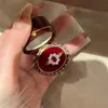 Anillo de Espinela Azul con Diseño Tejido de Alta Gama Nuevo 2026, Pendientes de Corindón Rojo de Lujo Ligero, Juego de Joyas, Clips para Orejas para Mujer