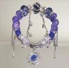 Pulsera de Mariposa con Dijes Morados Dulces Popular de Venta Caliente al por Mayor Estilo Hada Morada Estrella y Luna Transparente como el Hielo Pulsera para Mejor Amiga