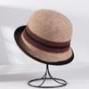 Sombrero de Otoño e Invierno para Mujer Sombrero Jazz Tejido con Ala Enrollada Juego al Aire Libre Estilo Británico Popular Rayado Color Bloqueado Sombrero Cubo Trendy