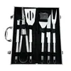 Fornecido Diretamente pelo Fabricante, Conjunto de Ferramentas para Churrasco, Fácil de Transportar para Uso Doméstico e ao Ar Livre, Versão com Estojo de Alumínio e Cabo de Tubo Pequeno