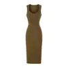 Vestido Regata de Férias da Tailândia - Verão com Alças Largas nos Ombros, Cintura Elástica, Bodycon Ajustado - Vestido Justo Emagrecedor e Sexy