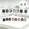 Pendientes de titanio F136 con base plana y garra, stud para labio con rosca interna, stud para nariz, studs pequeños de diamante de 3 mm para cartílago, joyería para piercing