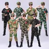 Traje Camuflado Infantil para Meninos e Meninas Jardim de Infância Acampamento de Verão Lobo de Guerra Treinamento Militar Manga Longa e Curta Forças Especiais Primavera Outono Verão