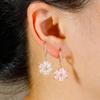 Transfronterizo Nueva Moda Personalizado Colgante de Flor de Seis Hojas Micro-incrustado Zirconia Aretes Aretes Moda Femenina Simple Combinable